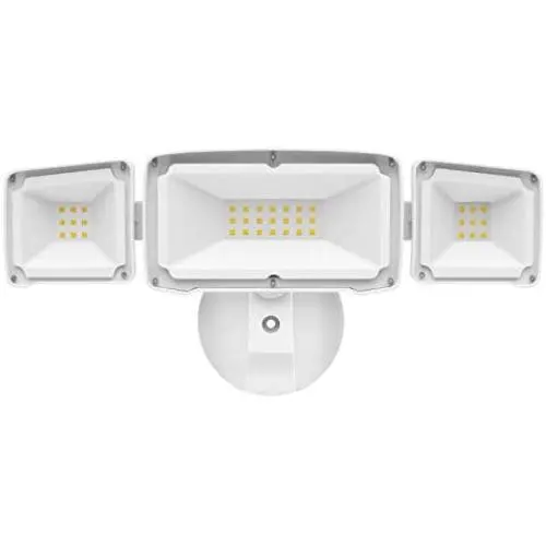 Amico 3500LM LED Security Light, 30W Super Bright Outdoor Flood Light, ETL- Certified, 5000K, IP65 Waterproof, 3 Adjustable Heads for Garage, Patio, Garden, Porch&Stair(White Light)