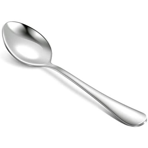 Hiware 12-piece Stainless Steel Dinner Spoons, Extra-Fine Dessert Spoons for Home, Kitchen or Restaurant - 7 1/3 Inches Hiware 12-piece Stainless Steel Dinner Spoons, Extra-Fine Dessert Spoons for Home, Kitchen or Restaurant - 7 1/3 Inches