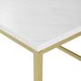 Walker Edison Modern Marble and Metal Frame Open Rectangle Coffee Accent Living Room Ottoman Table, 42 Inch, Marble & Gold