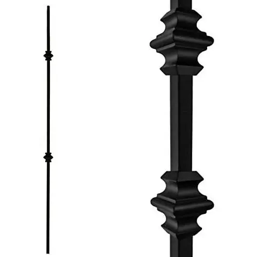 Stair Balusters (10-Pack) Hollow Double Knuckle Iron Spindles - Real Satin Black not Matte Metal Balusters 1/2'' x 44'' Tall Stair Parts Metal Spindles Stair Balusters (10-Pack) Hollow Double Knuckle Iron Spindles - Real Satin Black not Matte Metal Balusters 1/2'' x 44'' Tall Stair Parts Metal Spindles