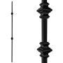 Stair Balusters (10-Pack) Hollow Double Knuckle Iron Spindles - Real Satin Black not Matte Metal Balusters 1/2'' x 44'' Tall Stair Parts Metal Spindles