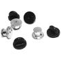 60 Pieces Pin Backs, AFUNTA 30 Pcs Metal & 30 Pcs Rubber Pin Backs Locking Pin, Replacement Pin Backs Keepers - Silver & Black