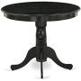 East West Furniture ANT-ABK-TP Antique Dining Table Made of Rubber Wood, 36 Inch Round, Wirebrushed Black Finish