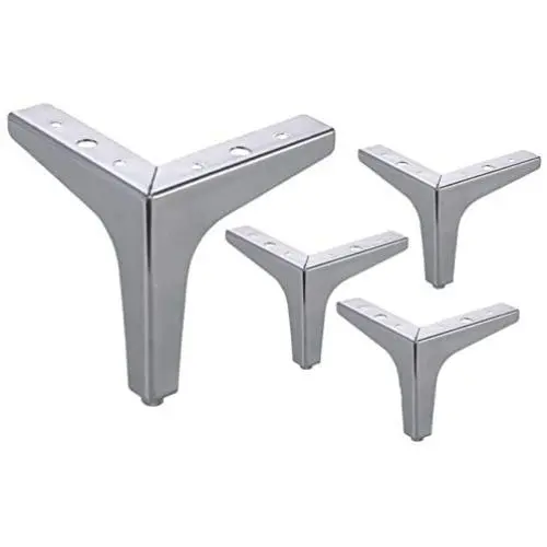 Alemon 6'' Height Straight Metal Chrome Sofa Legs Replacement Parts with Screws, Set of 4 Alemon 6'' Height Straight Metal Chrome Sofa Legs Replacement Parts with Screws, Set of 4