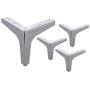 Alemon 6'' Height Straight Metal Chrome Sofa Legs Replacement Parts with Screws, Set of 4