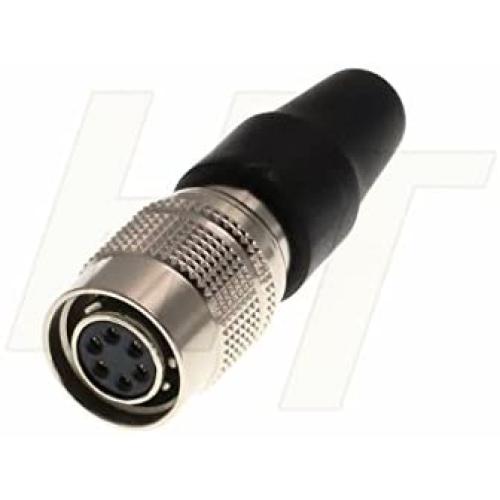 HangTon Cable Mount Metal Connector Circular Power Plug for Basler Sony Industrial CCD Camera (6 Pin, Female)