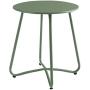 HollyHOME Small Round Patio Metal Side Snack Table, Accent Anti-Rust Steel Coffee Table for Garden, Modern Weatherproof Outdoor End Table, (H) 17.55'' x(D) 15.60'', Atrovirens