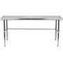 AmGood Stainless Steel Work Table Open Base | Metal Work Bench (Stainless Steel Work Table Open Base, 48'' Long x 18'' Deep)
