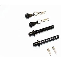 GPM Axial SMT10 MAX-D Upgrade Parts (AX90057) Aluminum Front/Rear Body Post with Clip & Mount - 1 Set Black