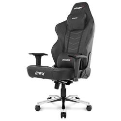 AKRacing Masters Series Max Gaming Chair with Wide Flat Seat, 400 Lbs Weight Limit, Rocker and Seat Height Adjustment Mechanisms - Black