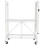 Origami Rack 3 Tier Foldable Storage Rolling Cart Metal Wire Organizer Shelves | Small Portable Pre-Assembled with wheels | 29'' W x 13'' D x 35.5'' H | R3 Series White