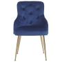 FCQuality Velvet Vanity Chair with Tufted Back Gold Metal Legs Dining Chair Mid Century Modern Upholstered Accent Desk Chair for Living Room Home Office Bedroom, Cobalt/Royal Blue