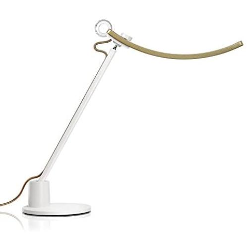 BenQ Gold Genie E-Reading LED Worlds First Desk Lamp for Monitors-Eye Care, Modern, Ergonomic, Dimmable, Warm/Cool White-Perfect for Designers, Engineers, Architects, Studying, Gaming