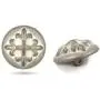 Bezelry 10 Pieces Baroque Cross Metal Shank Buttons. 20mm (3/4 inch) (Copper White Patina)