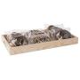 Hammont Wooden Nested Serving Trays - Five Piece Set of Rectangular Shape Wood Trays for Crafts with Cut Out Handles | Kitchen Nesting Trays for Serving Pastries, Snacks, Mini Bars, Chocolate