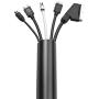 D-Line TV Cable Raceway On-Wall Cord Cover Black | 39 Inch Large Channel to Hide and Conceal Cords, Cables, or Wires | Cable Management | 2” (W) x 1” (H)