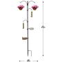 Sorbus Bird Feeding Bath Station, Metal Deck Pole for Bird Feeders, Great for Attracting Birds Outdoors, Backyard, Garden (Bird Bath Feeder Station - Black)