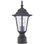 Gruenlich Outdoor Post Lighting Fixture with One E26 Medium Base Max 60W, Metal Housing Plus Glass, Bulb Not Included (Black Finish)