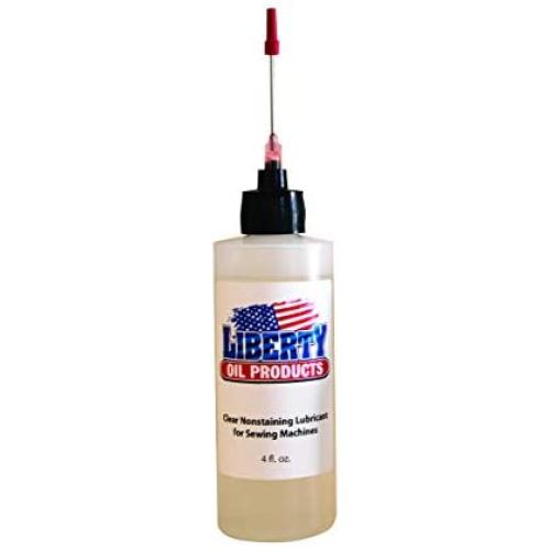 Liberty Oil, Clear Nonstaining Oil for Lubricating All Moving Parts of Your Sewing Machine. Large 4 Ounce Bottle.
