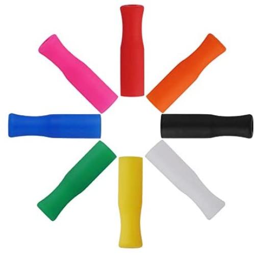 8 PCS Silicone Straw Tips, Multi Colored Food Grade Straws Nozzles Covers, Reusable Metal Straws Covers Fit for 1/4 Inch Wide(6MM Outer Diameter) Stainless Steel Straws