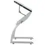 SD STUDIO DESIGNS Triflex Drawing Table, Sit to Stand Up Adjustable Office Home Computer Desk, 35.25'' W X 23.5'' D, Silver/Blue Glass SD STUDIO DESIGNS Triflex Drawing Table, Sit to Stand Up Adjustable Office Home Computer Desk, 35.25'' W X 23.5'' D, Silver/Blue Glass
