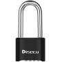 Disecu Heavy Duty 4 Digit Combination Lock 2.5 Inch Long Shackle Outdoor Waterproof Padlock for Gate, Fence, Gym Locker, Bike (Black)