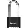 Disecu Heavy Duty 4 Digit Combination Lock 2.5 Inch Long Shackle Outdoor Waterproof Padlock for Gate, Fence, Gym Locker, Bike (Black)