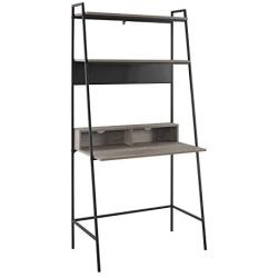 Walker Edison Furniture Company Freya Urban Industrial Ladder Desk with Metal Magnet Board, 36'' L x 20'' W x 72'' H, Grey Wash