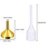 TecUnite 10 Pack Small Metal Funnels with 2 Pack Mini Pipette for Filling Small Mini Bottles or Containers, Atomizers, Perfume, Liquid (Silver and Gold)
