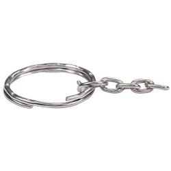 Airssory 50PCS 1 Inch(25mm) Metal Split Key Ring with Chain Platinum Color Key Ring Keychain Ring Parts Open Jump Ring and Connector Accessories for DIY