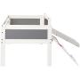 DONCO Twin Art Play Junior LOW LOFT, White Wash/Dark Grey