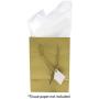 Novel Box® Gold Matte Laminated Euro Tote Paper Gift Bag Bundle 4.75''X3.25''X6.75'' (10 Count) + NB Cleaning Cloth