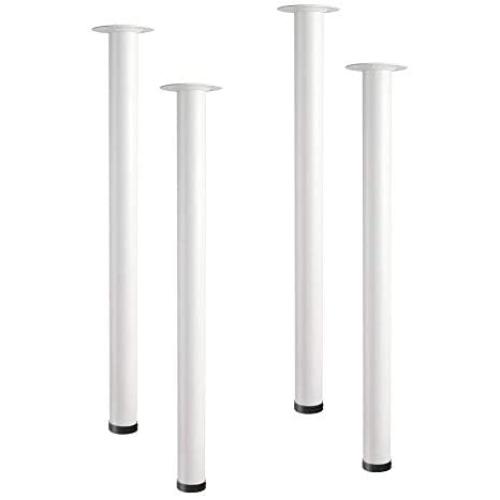 28-inch Adjustable Metal Table Legs, Suitable for Office Desks, Dining Tables & Chairs, Furniture, or 4-Piece Sets（White）