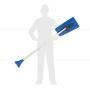 Snow Joe SJBLZD 2-in-1 Snow Broom with 18-Inch Foam Head + Large Ice Scraper, Blue