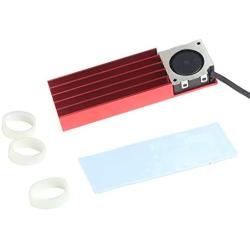 JMT M.2 2280 SSD Heatsinks with 20mm DC5V DC12V 3pin Fan Powerful Cooling Radiator for PCIE NVME SATA M.2 SSD Cooler (DC5V Fan,Red)