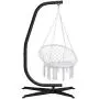 Hammock Chair C-Stand Hanging Swing Stand, Durable Metal C Shape Frame Hammock Chair Stand w/Heavy Duty Solid Steel Construction & Crisscross X-Shape Base, Hanging Hammock Chairs for Indoor Outdoor