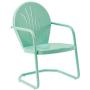 Crosley Furniture KO10004AQ Griffith 3-Piece Retro Metal Outdoor Seating Set with 2 Chairs and Side Table, Aqua