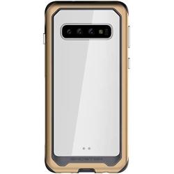 Ghostek Atomic Slim Galaxy S10 Clear Case with Space Metal Bumper Super Heavy Duty Protection Military Grade Shockproof Design and Wireless Charging Compatible for 2019 Galaxy S10 (6.1 Inch) - (Gold)