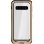 Ghostek Atomic Slim Galaxy S10 Clear Case with Space Metal Bumper Super Heavy Duty Protection Military Grade Shockproof Design and Wireless Charging Compatible for 2019 Galaxy S10 (6.1 Inch) - (Gold)