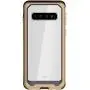 Ghostek Atomic Slim Galaxy S10 Clear Case with Space Metal Bumper Super Heavy Duty Protection Military Grade Shockproof Design and Wireless Charging Compatible for 2019 Galaxy S10 (6.1 Inch) - (Gold)