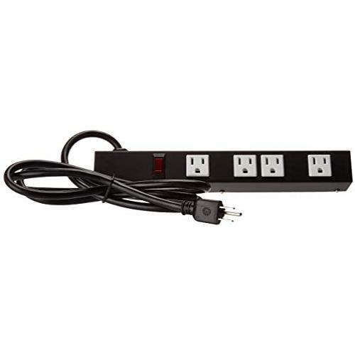 Opentron OT1046 Heavy Duty Metal Power Strip Surge Protector with Mounting Parts 4 Outlets 6 Feet Power Cord