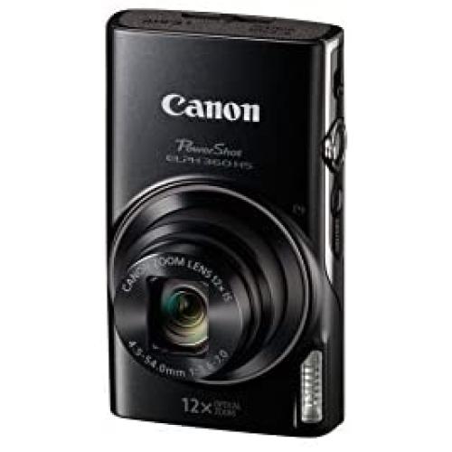 Canon PowerShot ELPH 360 Digital Camera w/ 12x Optical Zoom and Image Stabilization - Wi-Fi & NFC Enabled (Black)