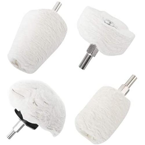 WTSCLS Polishing Wheel for Drill 4 Pack, Buffing Pads Wheel Polisher Kit with 1/4'' Hex Shafts for Dremel Tools