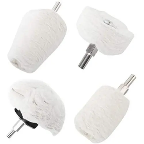 WTSCLS Polishing Wheel for Drill 4 Pack, Buffing Pads Wheel Polisher Kit with 1/4'' Hex Shafts for Dremel Tools