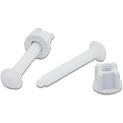 Universal White Plastic Toilet Seat Hinge Bolt Screw For Top Mount Toilet Seat Hinges, 2 Pack