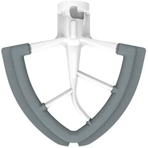 KENOME 4.5/5 Quart Flex Edge Beater for KitchenAid Tilt-Head Stand Mixer,All-Metal Die Cast Beater Blade with Both-Sides Flexible Silicone Edges Bowl Scraper,White