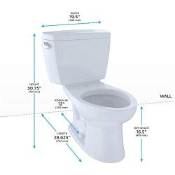 TOTO CST744SL#01 Drake 2-Piece Ada Toilet with Elongated Bowl, Cotton White