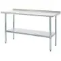 Rockpoint Carmona Tall NSF Stainless-Steel Commercial Kitchen Work Table with Backsplash and Adjustable Shelf, 60 x 24 Inch Rockpoint Carmona Tall NSF Stainless-Steel Commercial Kitchen Work Table with Backsplash and Adjustable Shelf, 60 x 24 Inch