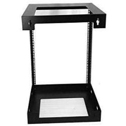 Raising Electronics 15U Wall Mount Open Frame 19 Inch Server Equipment Rack Threaded 15 Inch Depth Black (15U)