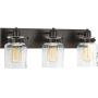 Calhoun Collection Antique Bronze Three-Light Farmhouse Bath Vanity Light